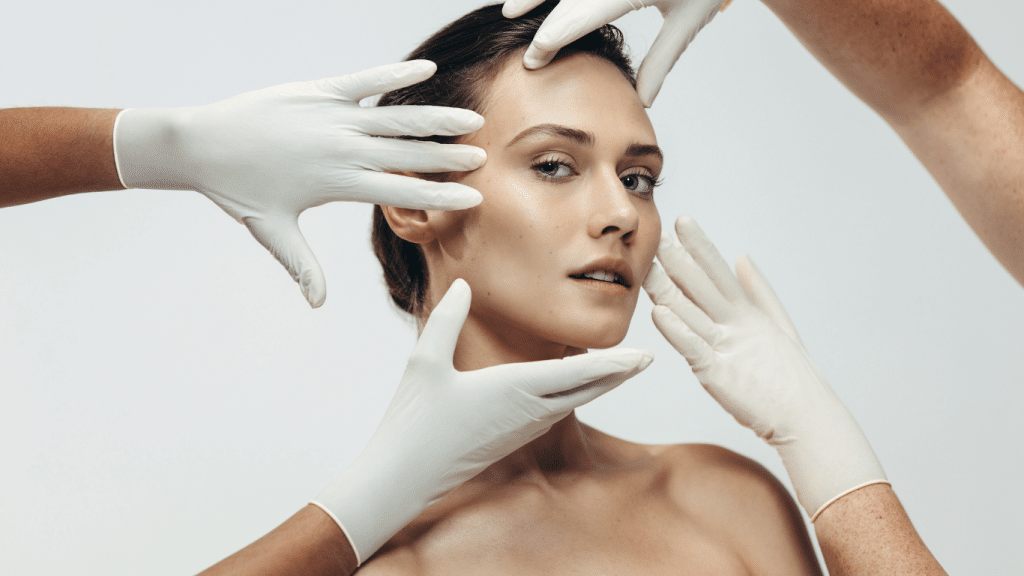 A professional aesthetician performing a non-surgical cosmetic procedure in a clean, modern clinic setting, highlighting the expertise and safety standards of Level 7 Aesthetic practices