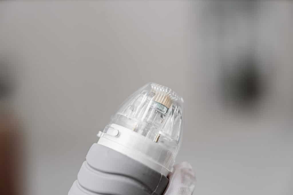 closeup shot of a Microneedle equipment