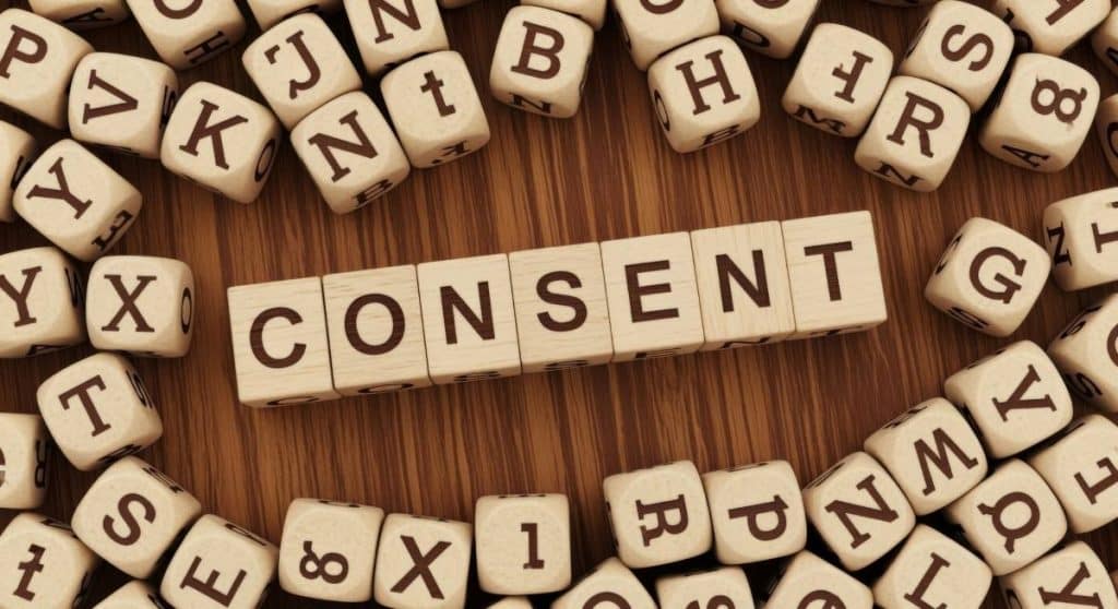 Consent Spelled Out with Wooden Letter Blocks
